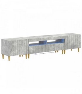 vidaXL 5 Piece LED TV Cabinet Concrete Grey Engineered Wood