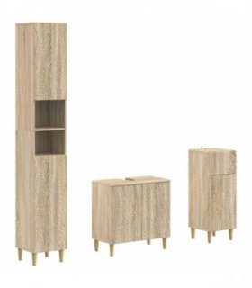 vidaXL 3 Piece Bathroom Cabinet Set DELFT Engineered Wood