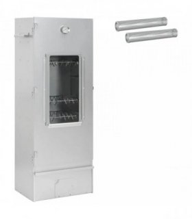 vidaXL Smoker Oven 3 pcs 44.5 x 29 x 110 cm Galvanised steel Silver