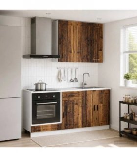 vidaXL Kitchen Unit PORTO 5 pcs Old Wood Engineered Wood