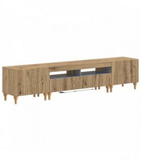 vidaXL 3 Piece LED TV Cabinet Artisan Oak Engineered Wood