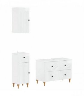 vidaXL 3 Piece Bathroom Cabinet Set ALKMAAR High Gloss White