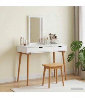 vidaXL Dressing Table Set FAUSKE 2 pcs White 100 x 50 x 143 cm