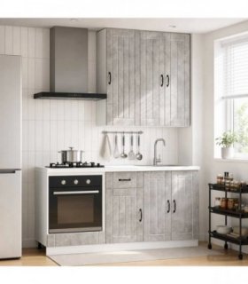 vidaXL Kitchen Unit LUCCA 5 pcs Concrete Grey Engineered Wood