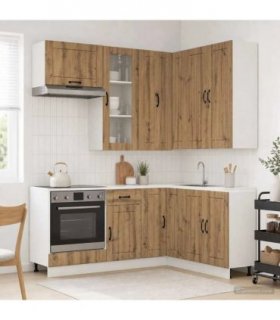 vidaXL Kitchen Unit LUCCA 8 pcs Artisan Oak Engineered Wood