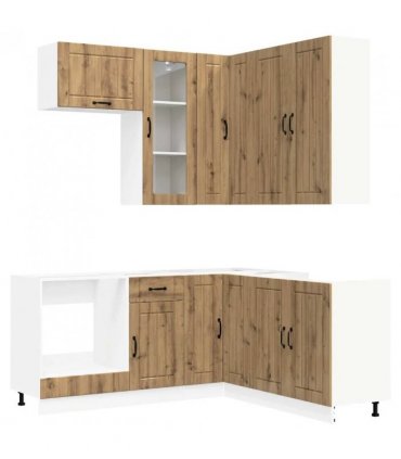 vidaXL Kitchen Unit LUCCA 8 pcs Artisan Oak Engineered Wood