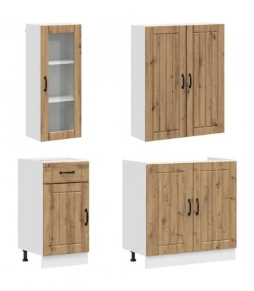 vidaXL Kitchen Unit LUCCA 8 pcs Artisan Oak Engineered Wood
