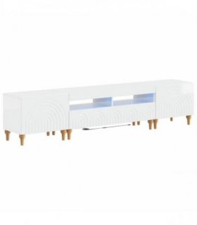 vidaXL 3 Piece LED TV Cabinet High Gloss White Engineered Wood