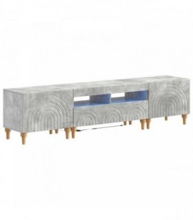 vidaXL 3 Piece LED TV Cabinet Concrete Grey Engineered Wood