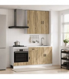 vidaXL Kitchen Unit PORTO 5 pcs Sonoma Oak Engineered Wood
