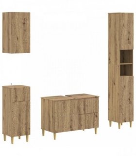 vidaXL 4 Piece Bathroom Cabinet Set DELFT Artisan Oak Engineered Wood