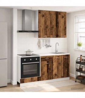 vidaXL Kitchen Unit LYON 5 pcs Old Wood Engineered Wood