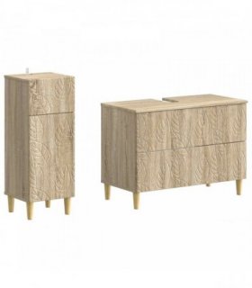vidaXL 2 Piece Bathroom Cabinet Set DELFT Sonoma Oak Engineered Wood