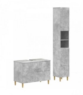 vidaXL 2 Piece Bathroom Cabinet Set DELFT Concrete Grey