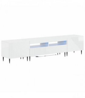 vidaXL 3 Piece LED TV Cabinet High Gloss White Engineered Wood