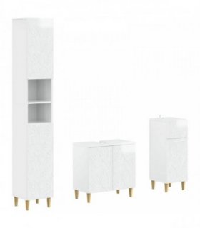 vidaXL 3 Piece Bathroom Cabinet Set DELFT Engineered Wood
