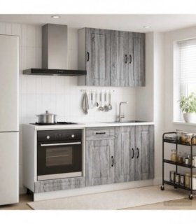 vidaXL Kitchen Unit KALMAR 5 pcs Grey Sonoma Engineered Wood