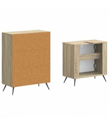 vidaXL 2 Piece Bathroom Cabinet Set BREDA Sonoma Oak Engineered Wood