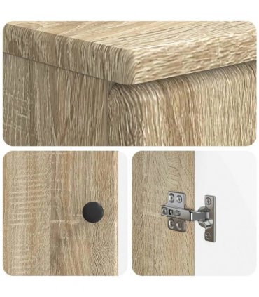 vidaXL 2 Piece Bathroom Cabinet Set BREDA Sonoma Oak Engineered Wood