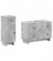 vidaXL 2 Piece Bathroom Cabinet Set EDE Concrete Grey Engineered Wood