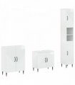 vidaXL 3 Piece Bathroom Cabinet Set HAARLEM High Gloss White