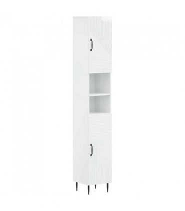 vidaXL 3 Piece Bathroom Cabinet Set HAARLEM High Gloss White