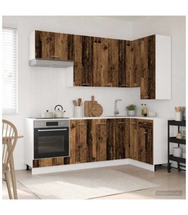 vidaXL Kitchen Unit LYON 8 pcs Old Wood Engineered Wood