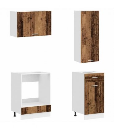 vidaXL Kitchen Unit LYON 8 pcs Old Wood Engineered Wood