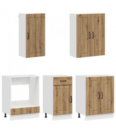 vidaXL Kitchen Unit LUCCA 5 pcs Artisan Oak Engineered Wood