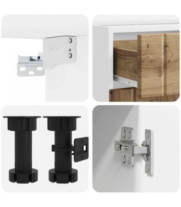 vidaXL Kitchen Unit LUCCA 5 pcs Artisan Oak Engineered Wood