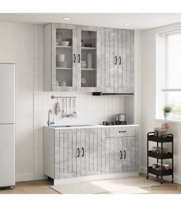 vidaXL Kitchen Unit LUCCA 4 pcs Concrete Grey Engineered Wood