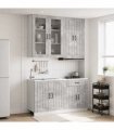 vidaXL Kitchen Unit LUCCA 4 pcs Concrete Grey Engineered Wood