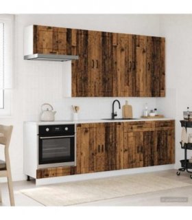vidaXL Kitchen Unit PORTO 8 pcs Old Wood Engineered Wood