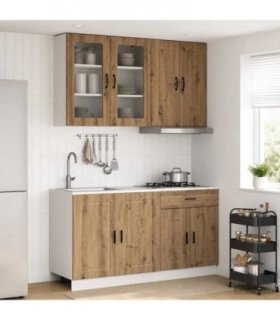 vidaXL Kitchen Unit PORTO 4 pcs Artisan Oak Engineered Wood