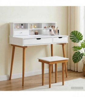 vidaXL Dressing Table Set FAUSKE 3 pcs White 100 x 50 x 103.5 cm