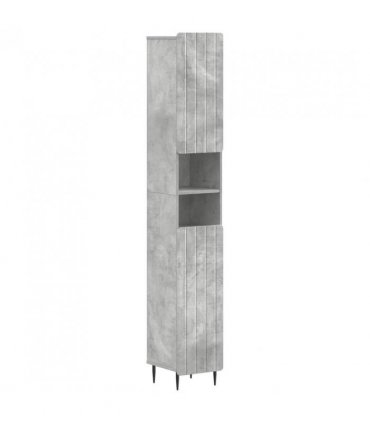 vidaXL 4 Piece Bathroom Cabinet Set ZWOLLE Concrete Grey