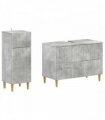 vidaXL 2 Piece Bathroom Cabinet Set ARNHEM Concrete Grey