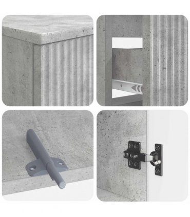 vidaXL 2 Piece Bathroom Cabinet Set ARNHEM Concrete Grey