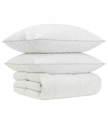 vidaXL 90% Goose Down Duvet Set FULDA 3 pcs 135 x 220 cm Winter White