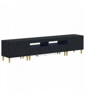 vidaXL 5 Piece LED TV Cabinet Black Engineered Wood