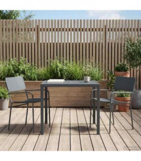 vidaXL Outdoor Furniture Set 3 pcs Anthracite Steel
