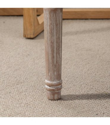Bench Tufted Upholstered Foot Stool Linen-Touch Fabric Beige 159H x 50L x 37Wcm