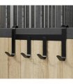 vidaXL Bridle Hanger with 4 hooks Black Steel