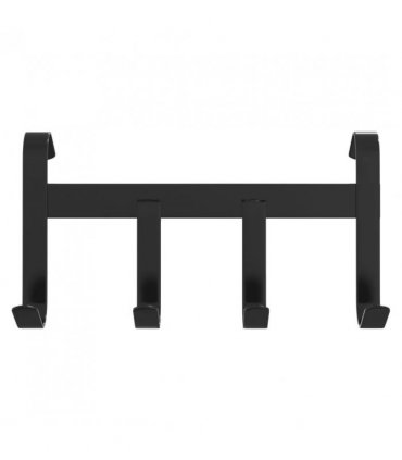 vidaXL Bridle Hanger with 4 hooks Black Steel