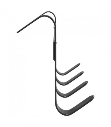vidaXL Bridle Hanger with 4 hooks Black Steel