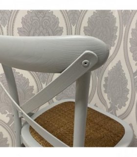 GREY FRENCH CROSS BACK CHAIR 47.0(L) x 29.5(W) x 47.6(H) Grey Sturdy & Versatile