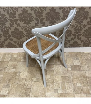GREY FRENCH CROSS BACK CHAIR 47.0(L) x 29.5(W) x 47.6(H) Grey Sturdy & Versatile