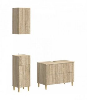 vidaXL 3 Piece Bathroom Cabinet Set DELFT Sonoma Oak Engineered Wood