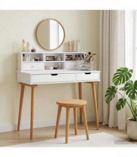 vidaXL Dressing Table Set FAUSKE 2 pcs White 100 x 50 x 103.5 cm