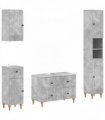 vidaXL 4 Piece Bathroom Cabinet Set ALKMAAR Concrete Grey